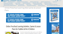 Desktop Screenshot of preschoollearningonline.com