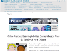 Tablet Screenshot of preschoollearningonline.com